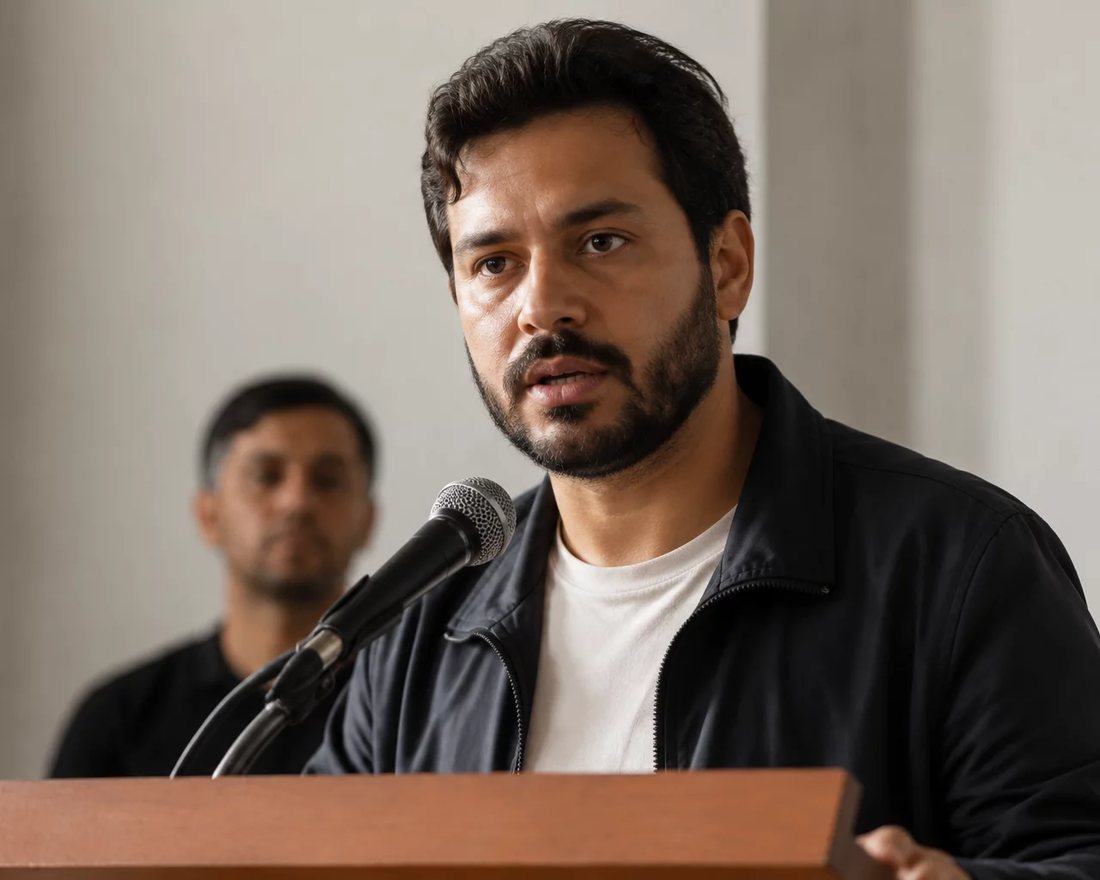 Participante ergue a mão para pedir a palavra numa mesa coberta de folhas anotadas